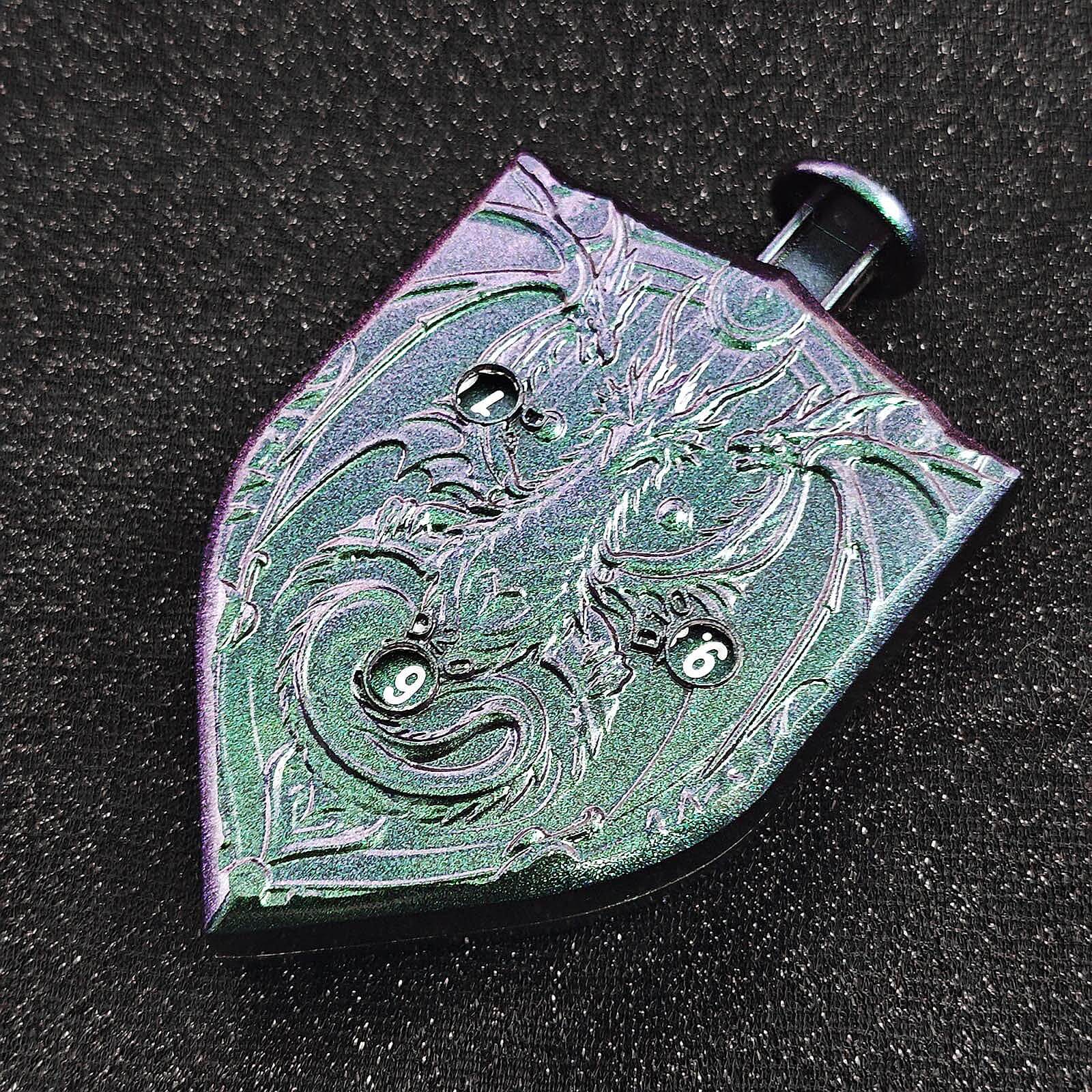 Wyvern Dragon 7 in 1 Button Presser Spinning D&D Metal Dice Shield Roulette Game